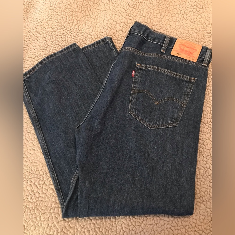 Levi’s Men’s 505 42X29 Dark Wash Jeans